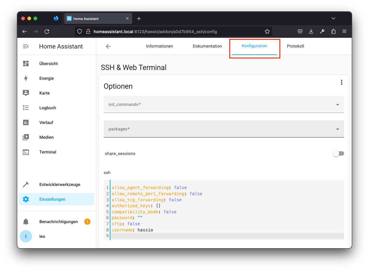 addon ssh web terminal 4